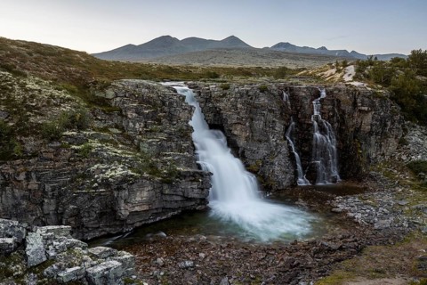 Storulfossen waterfall in Rondane National Park, Norway