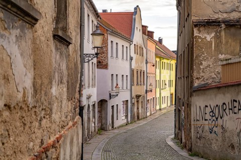 The old town of Zittau, Upper Lusatia, Saxony, Germany