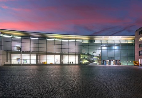 Neues Museum, State Museum of Art and Design in the evening, Luitpoldstr. 5, Nuremberg, Middle