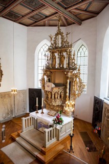 Inner view, Saint Giles or market church St. Aegidien, Osterode, Upper Harz region, Lower Saxony,