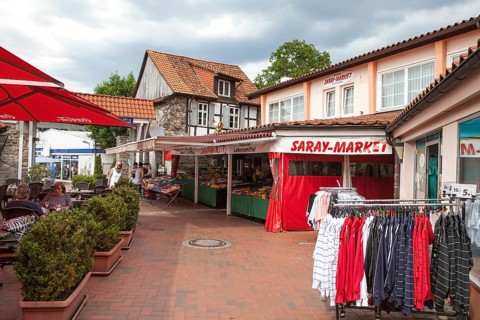 Rinne passage, Rinnesches Haus, Kornmarkt market place, Osterode am Harz, Germany