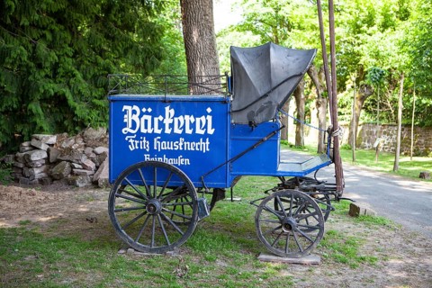 Historic bakery sales cart, European Bread Museum, Ebergötzen, District of Göttingen, Lower Saxony,