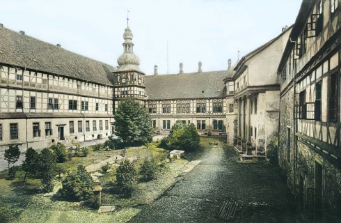 Inner courtyard, Welf Castle of Herzberg, 1907, Lower Saxony, Germany