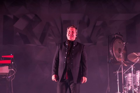 Claudius Dreilich, singer of Karat live on 50 years of KARAT tour in Berlin's Max-Schmeling-Halle