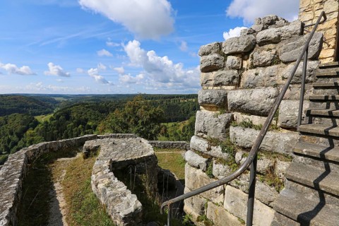 Castle ruins of Hohengundelfingen, ruins of a medieval hilltop castle, former headquarters of the