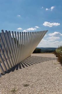 Art in public space, sculpture made of aluminum profile pipes by artist Martin Burchard, life's