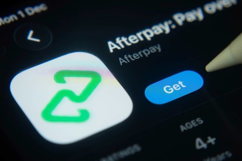 Dhaka, Bangladesh- 01 Dec 2025: A close-up of the AfterPay app icon in the App Store on an iPad