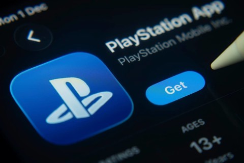 Dhaka, Bangladesh- 01 Dec 2025: A close-up of the PlayStation app icon in the App Store on an iPad