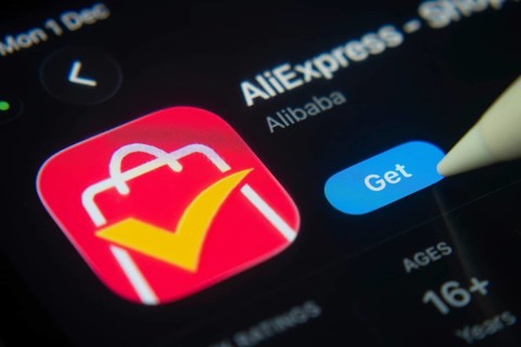 Dhaka, Bangladesh- 01 Dec 2025: A close-up of the AliExpress app icon in the App Store on an iPad
