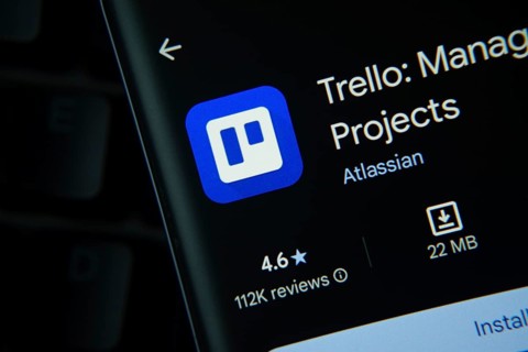 Dhaka, Bangladesh- 27 July 2025: Trello app from Google Playstore is displayed on a smartphone
