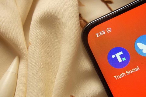 Dhaka, Bangladesh- 07 May 2025: Truth Social app icon is seen on smartphone