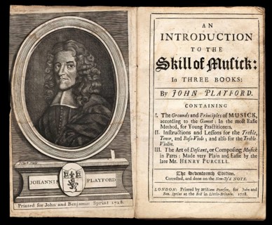 An Introduction to the Skill of Musick, a music theory and instruction book by John Playford, title