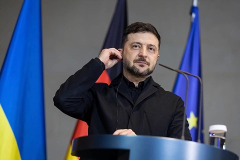 Volodymyr Zelensky (President of Ukraine) and Friedrich Merz (Chancellor of the Federal Republic of