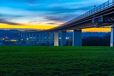 The Ruhr Valley Bridge, motorway bridge of the A52 motorway, across the Ruhr Valley near
