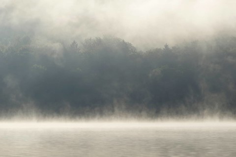 Hennesee, fog, rising clouds of fog, Hennetalsperre, Sauerland-Rothaargebirge nature park Park,
