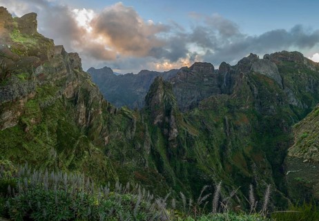 Sunset at Pico do Arieiro, hiking trail PR1, Madeira, Portugal