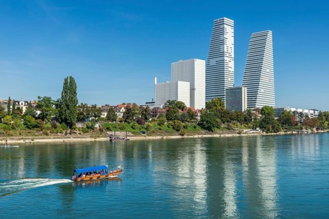 Roche Tower on the Rhine in Basel