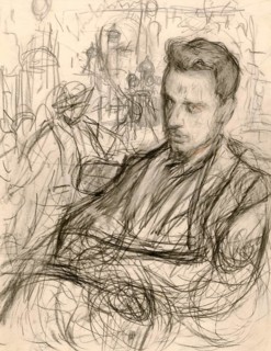 Portrait of Rainer Maria Rilke, 1875 – 1926, Austrian poet and novelist, based on a painting by