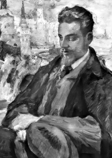Portrait of Rainer Maria Rilke, 1875 – 1926, Austrian poet and novelist, based on a painting by