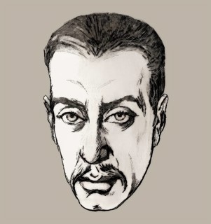 Portrait of Rainer Maria Rilke, 1875 – 1926, Austrian poet and novelist, based on a sketch,
