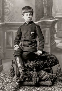 Portrait of Rainer Maria Rilke, 1875 – 1926, Austrian poet and novelist as a child, 1884, digitally
