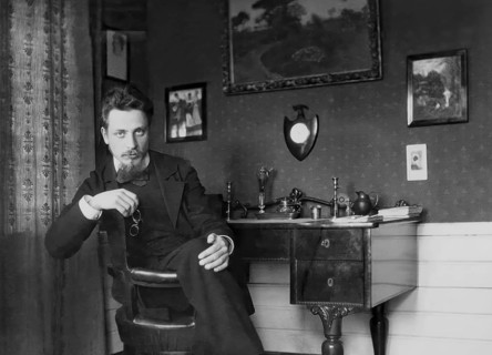 Portrait of Rainer Maria Rilke, 1875 – 1926, Austrian poet and novelist, based on a photograph by