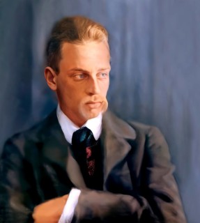 Portrait of Rainer Maria Rilke, 1875 – 1926, Austrian poet and novelist, based on a painting by