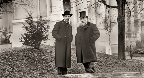 Rainer Maria Rilke together with Auguste Rodin, Meudon, France, 1905, digitally optimized