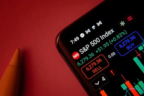 Dhaka, Bangladesh- 08 Sep 2025: Close-up of a phone screen showing S&P 500 Index stock market data