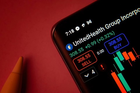 Dhaka, Bangladesh- 08 Sep 2025: Close-up of a phone screen showing UnitedHealth Group Incorporated