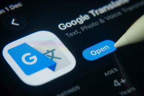 Dhaka, Bangladesh- 01 Dec 2025: A close-up of the Google Translate app icon in the App Store on an