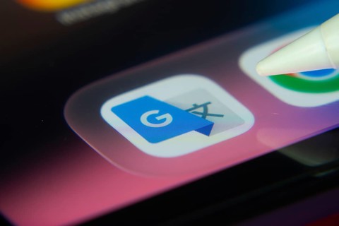 16 Nov 2025- Dhaka, Bangladesh: Stylus touching the Google Translate app icon on a smartphone