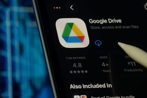 Dhaka, Bangladesh- 24 Oct 2025: A iPad screen displaying the Google Drive app on App store