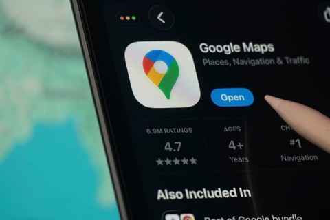 Dhaka, Bangladesh- 24 Oct 2025: A iPad screen displaying the Google Maps app on App store