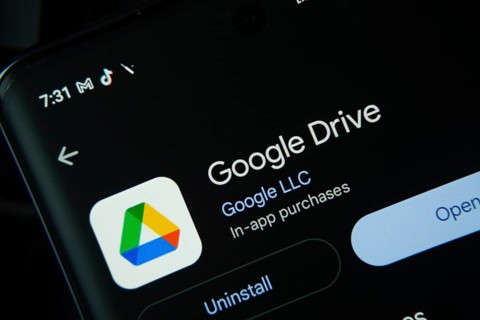 Dhaka, Bangladesh- 27 July 2025: Screen displaying Google Drive app with open and uninstall