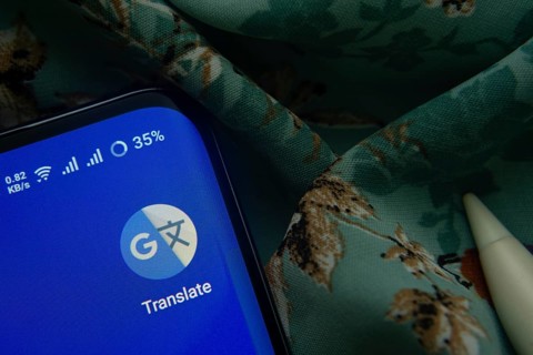 Dhaka, Bangladesh- 07 May 2025: Google Translate app icon is seen on smartphone