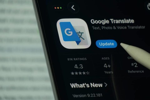 Dhaka, Bangladesh- 24 Oct 2025: A iPad screen displaying the Google Translate app on App store