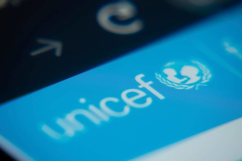 Dhaka, Bangladesh- 02 Dec 2025: A Close-up of a laptop screen is displaying the UNICEF web