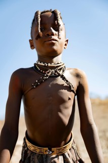 Portrait, Himba children, traditional Himba village, Kaokoveld, Kunene, Namibia