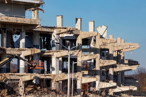 Washington, DC - Demolition of RFK Stadium. The stadium hosted baseball, football, soccer, and