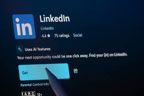 Dhaka, Bangladesh- 19 Sep 2025: A close-up of the LinkedIn app from the Microsoft Store is shown on