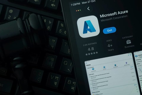 Dhaka, Bangladesh- 28 Oct 2025: An iPad displaying the Microsoft Azure app against a judge's gavel