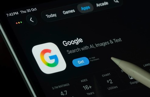 Dhaka, Bangladesh- 30 Oct 2025: Google app displayed on a iPad screen in dark mode with a digital