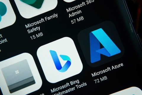 Dhaka, Bangladesh- 27 July 2025: Close-up of smartphone screen showing the Microsoft Azure app icon