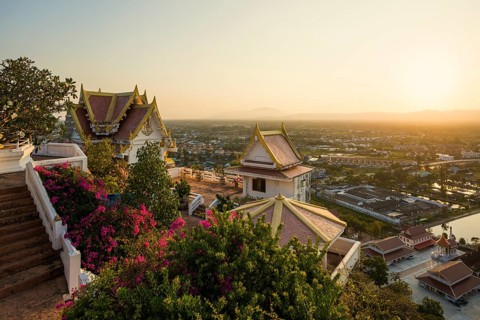 Wat Khao Chong Krachok, sunset, Prachuap Khiri Khan, Prachuap Khiri Khan Province, Central