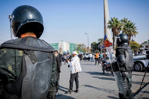 Damascus, Syria. November 28, 2025: Thousands of Syrians gather in Umayyad Square in central