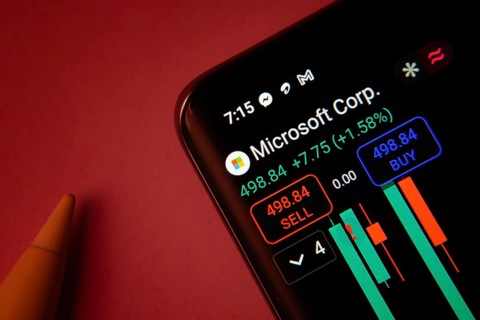 Dhaka, Bangladesh- 08 Sep 2025: Close-up of a phone screen showing Microsoft Corporation stock