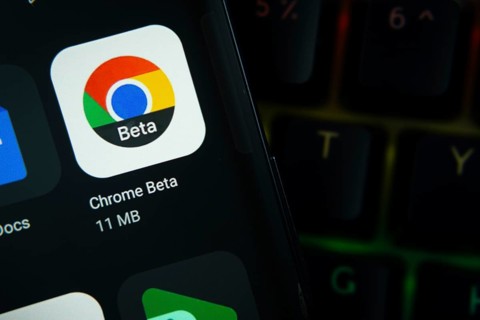 Dhaka, Bangladesh- 27 July 2025: Close-up of smartphone screen showing the Google Chrome Beta app