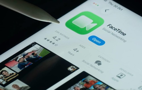 Dhaka, Bangladesh- 30 Oct 2025: Apple Facetime app on a iPad screen with a pen pointing at the