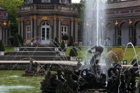 Water features of the Upper Grotto, Sun Temple, Hermitage in Bayreuth, Upper Franconia, Bavaria,